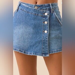 Altar’d State Alice Button Size M Denim Skort Mini Skirt 3 Button Summer New